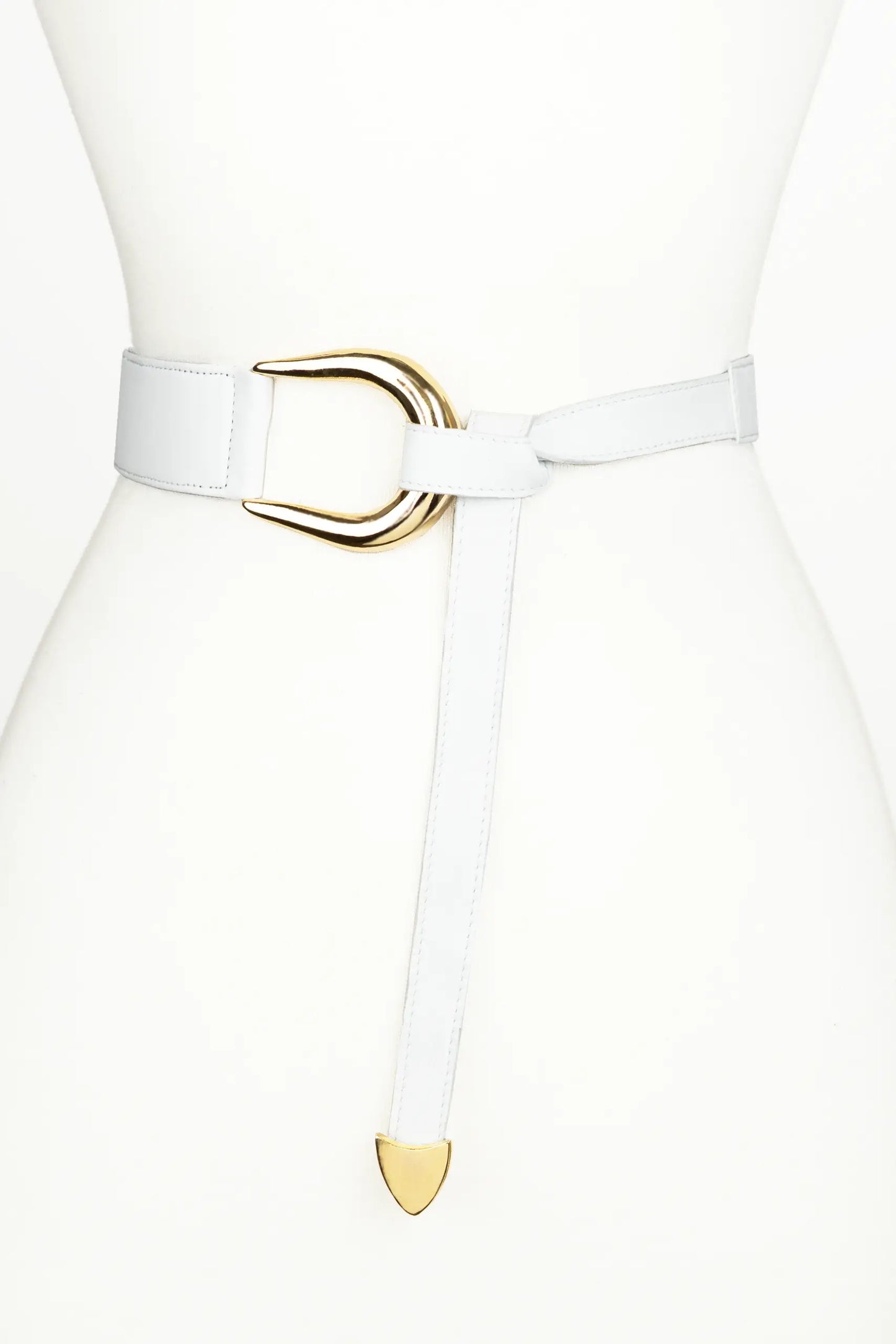 Sheila Knot Leather Belt - White