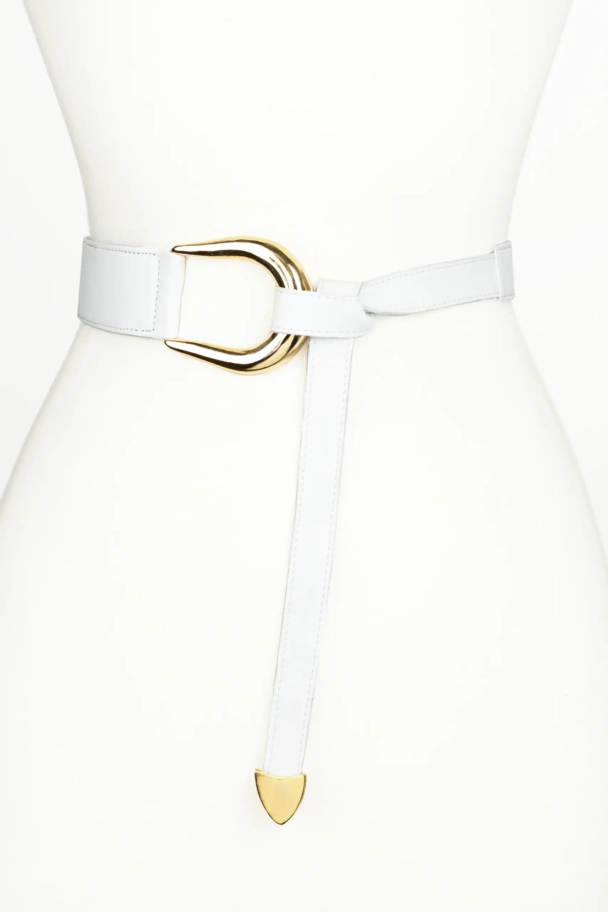 Sheila Knot Leather Belt - White