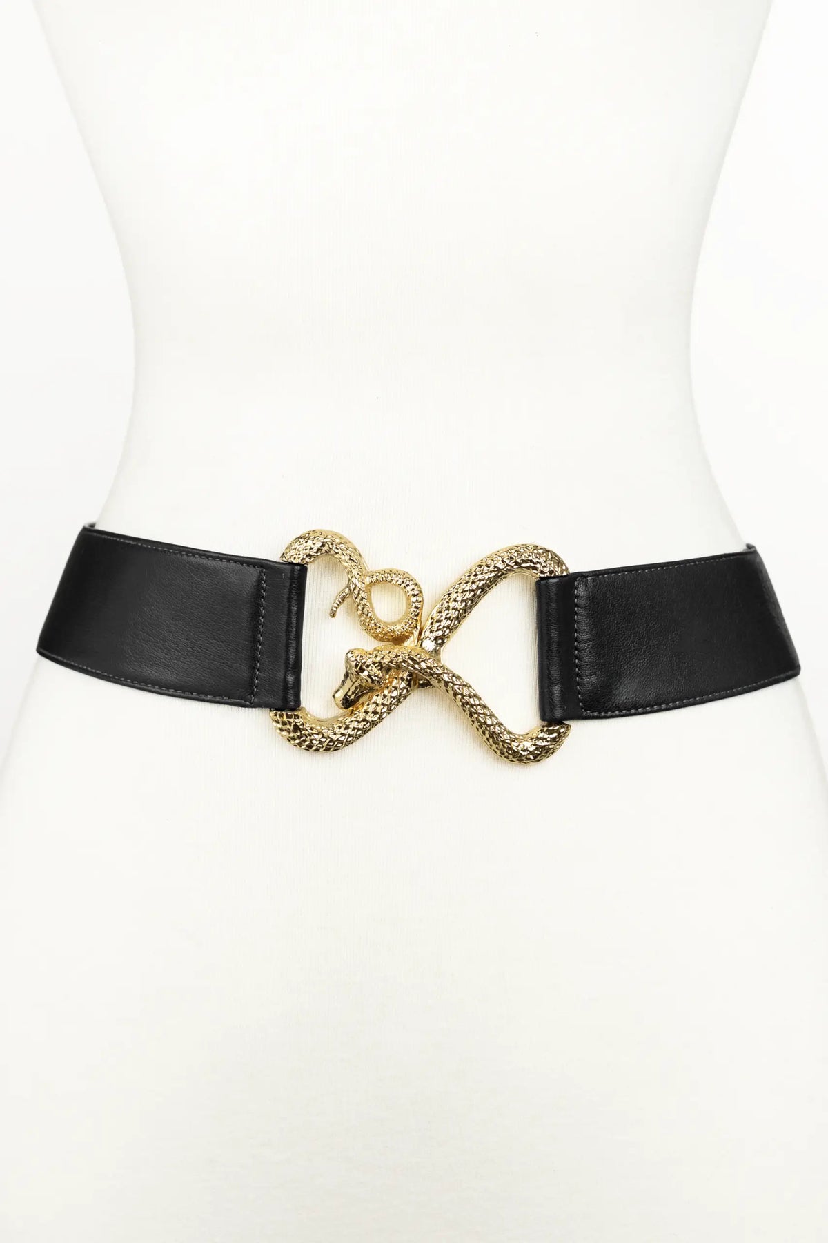 Snake Buckle Leather Belt