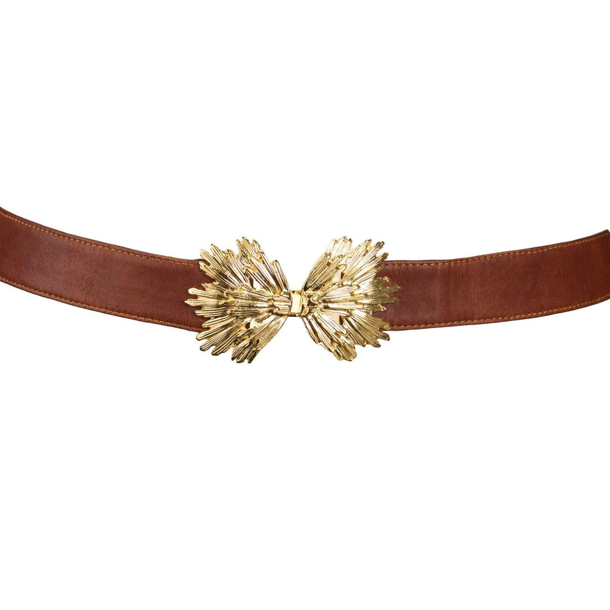 Starburst Buckle Leather Belt