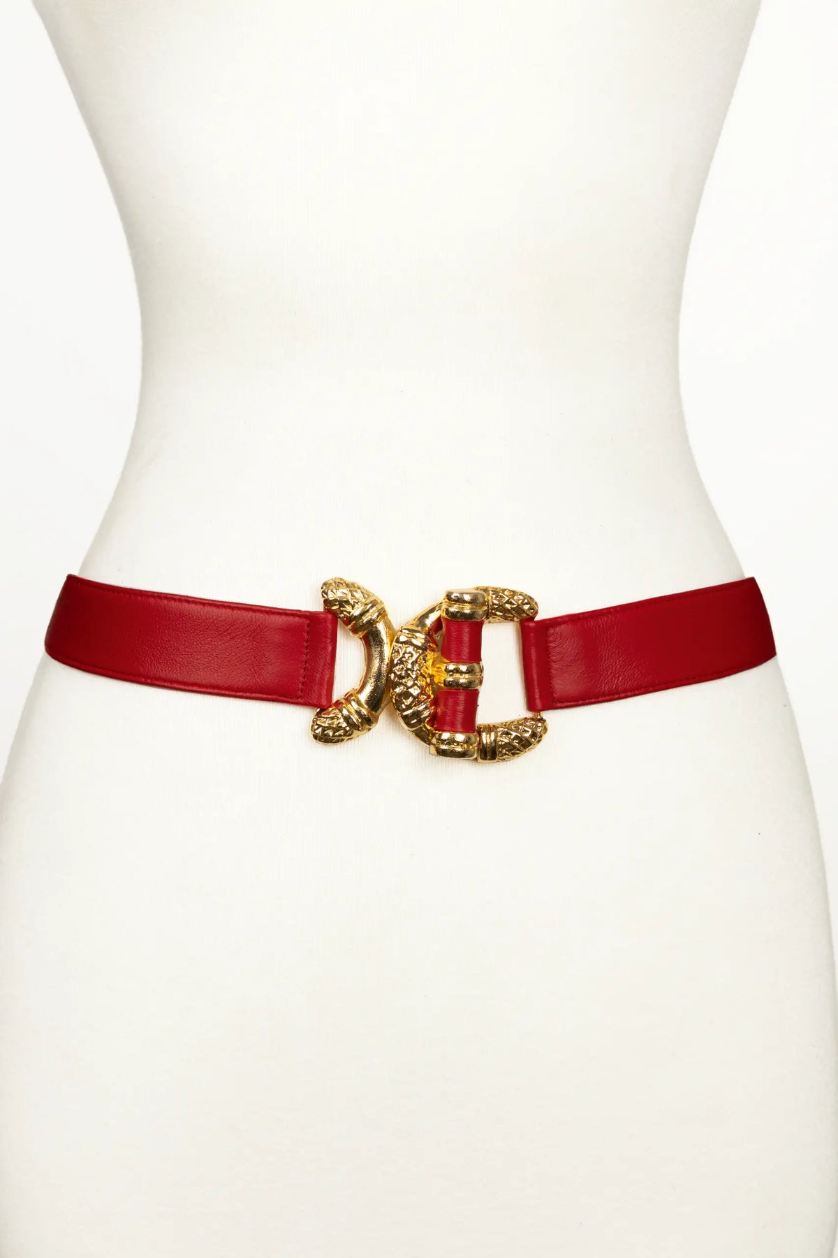 Viper D link Buckle Leather Belt - Red