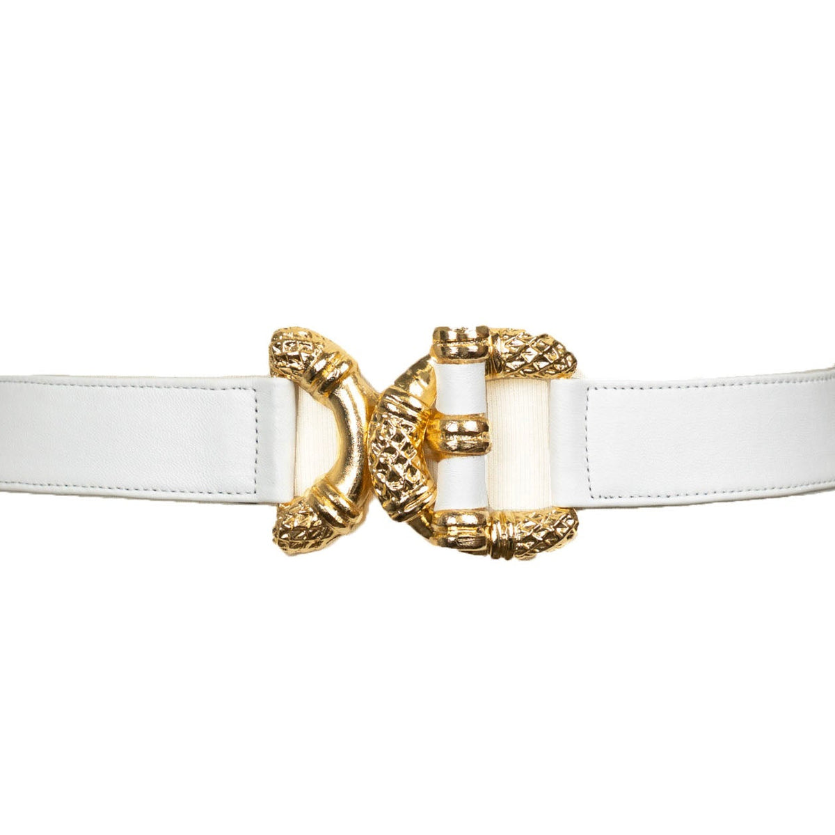 Viper D link Buckle Leather Belt - White