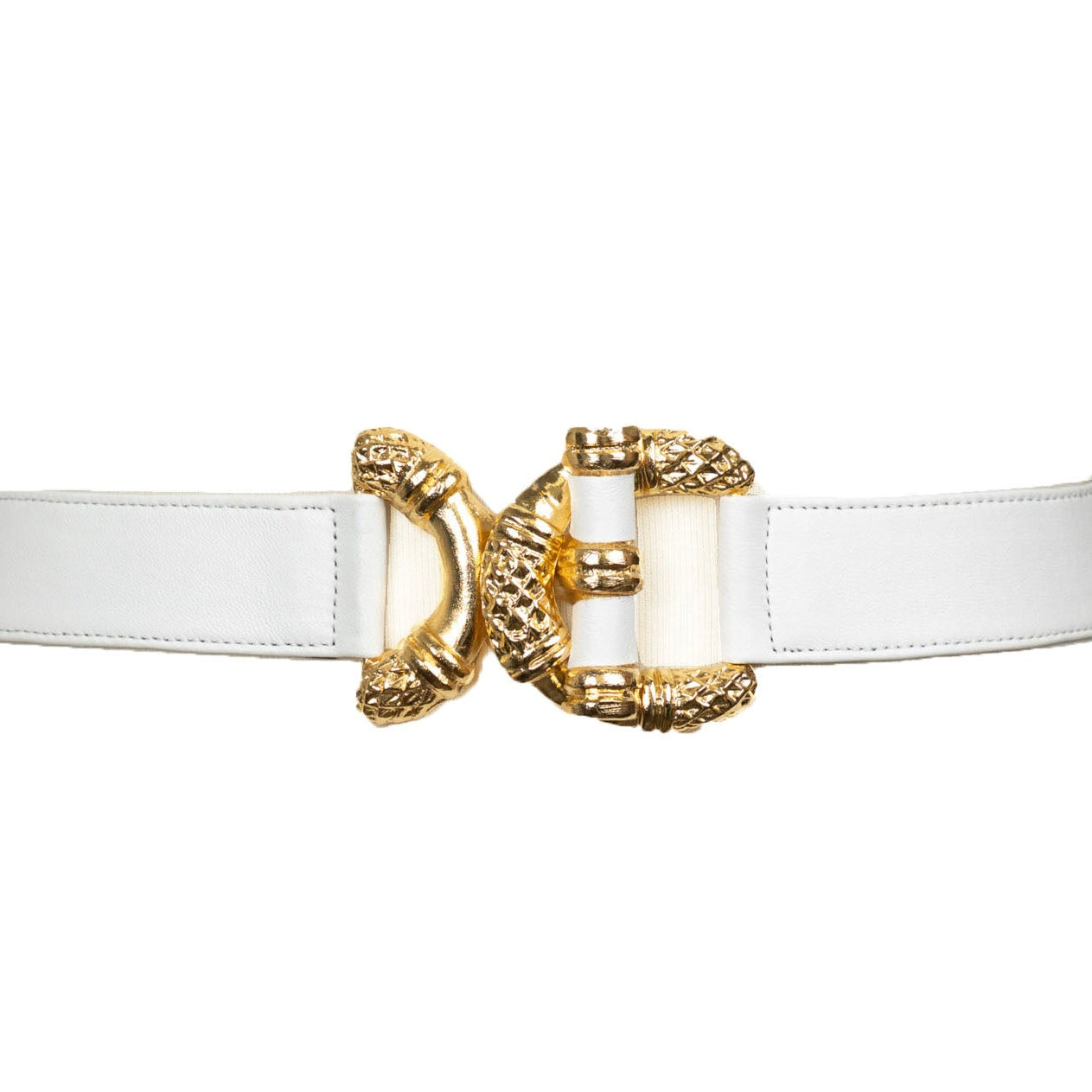 Viper D link Buckle Leather Belt - White