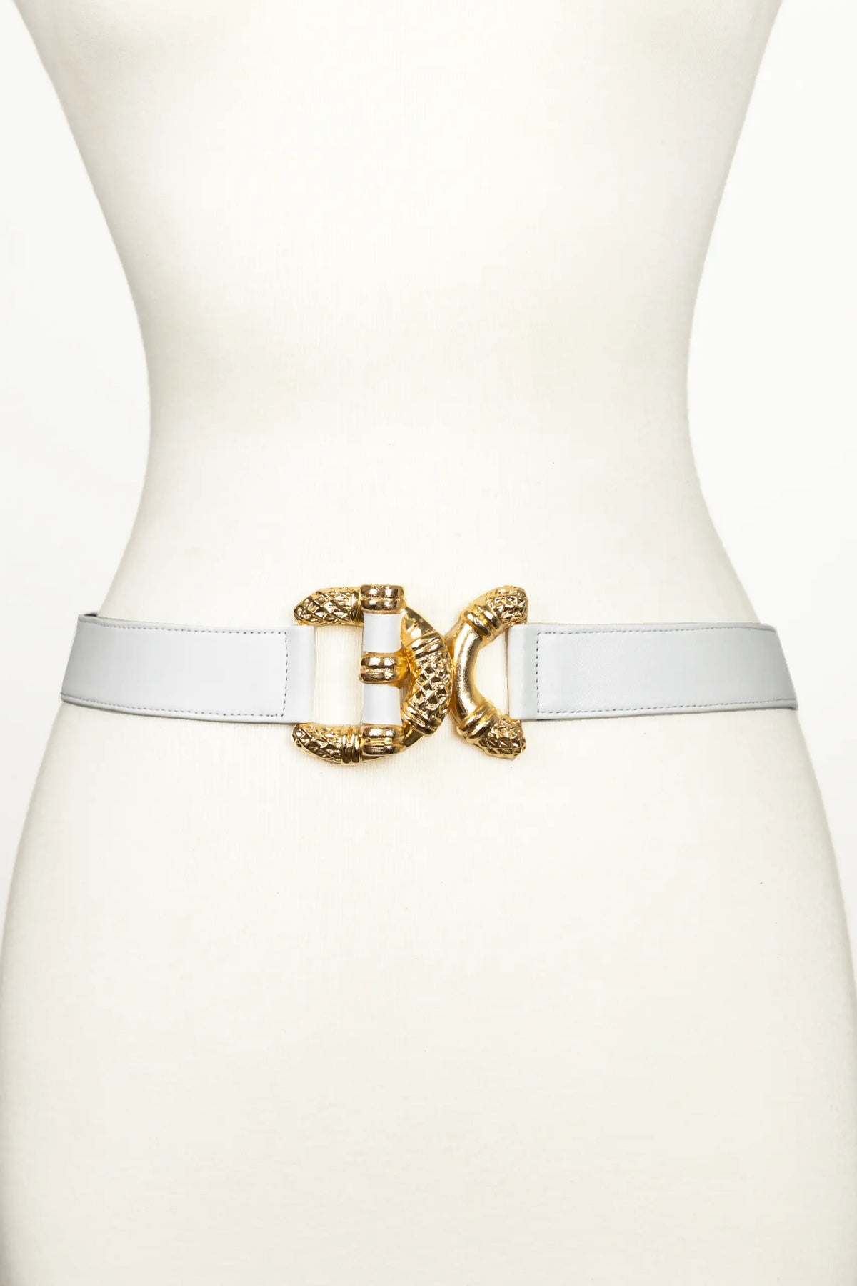 Viper D link Buckle Leather Belt - White