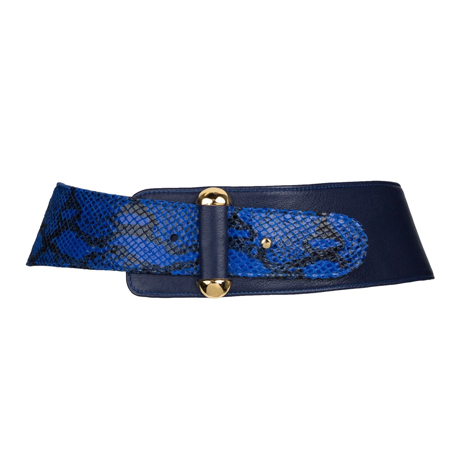 Vixen Color Block Leather Belt - Blue